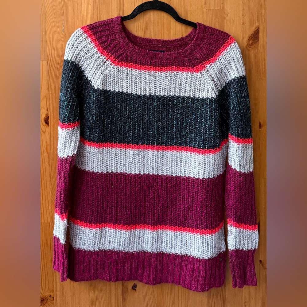 American Eagle Jegging Sweater Women's Colorful Striped Knit Sweater - Size S